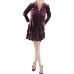 Petites Velvet Mini Fit & Flare Dress