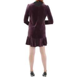 Petites Velvet Mini Fit & Flare Dress