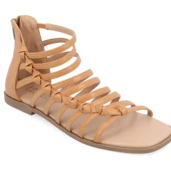 Petrra Faux Leather Ankle Gladiator Sandals