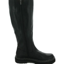 Phrancie Zipper Leather Knee-High Boots