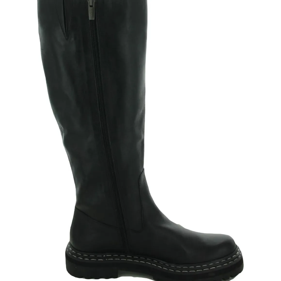 Phrancie Zipper Leather Knee-High Boots