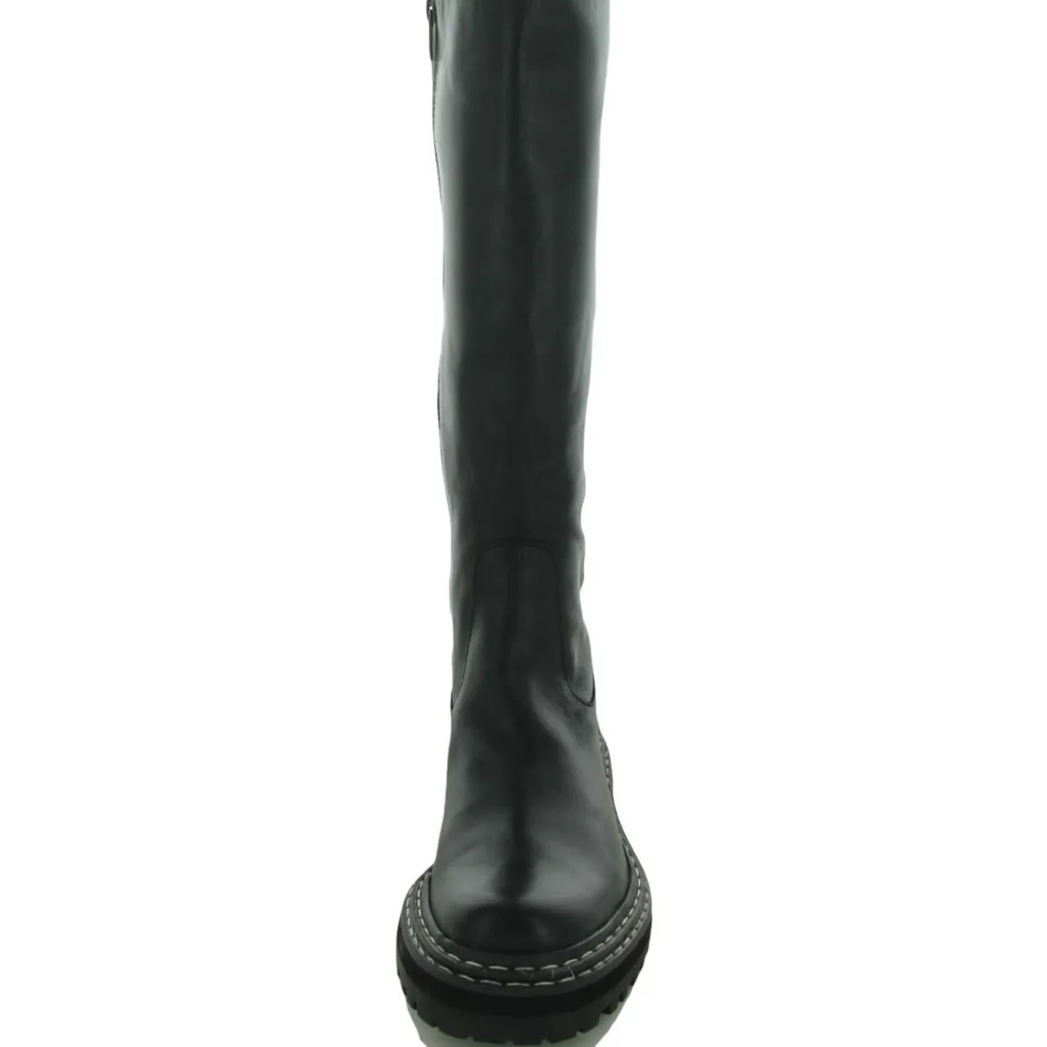 Phrancie Zipper Leather Knee-High Boots