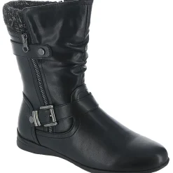 Phyllis Faux Leather Zip Up Mid-Calf Boots