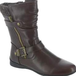 Phyllis Faux Leather Zip Up Mid-Calf Boots