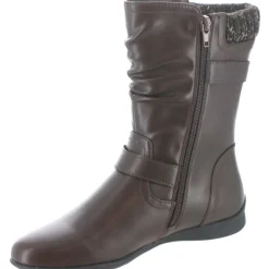 Phyllis Faux Leather Zip Up Mid-Calf Boots