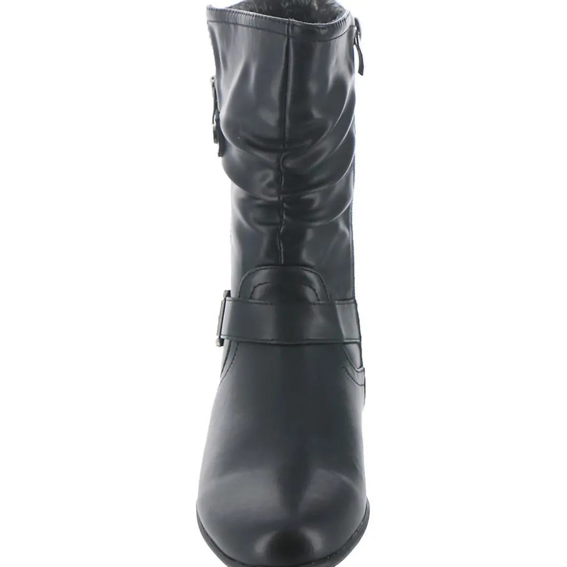 Phyllis Faux Leather Zip Up Mid-Calf Boots