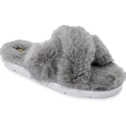 Pillar Faux Fur Slip On Slide Sandals