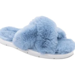 Pillar Faux Fur Slip On Slide Sandals