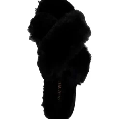 Pillar Faux Fur Slip On Slide Sandals