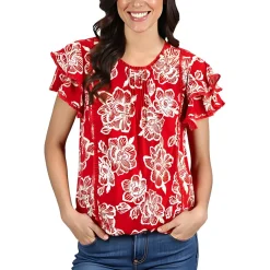 Pintuck Lace Trim Blouse