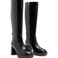 Pip Block Heel Patent Leather Knee-High Boots