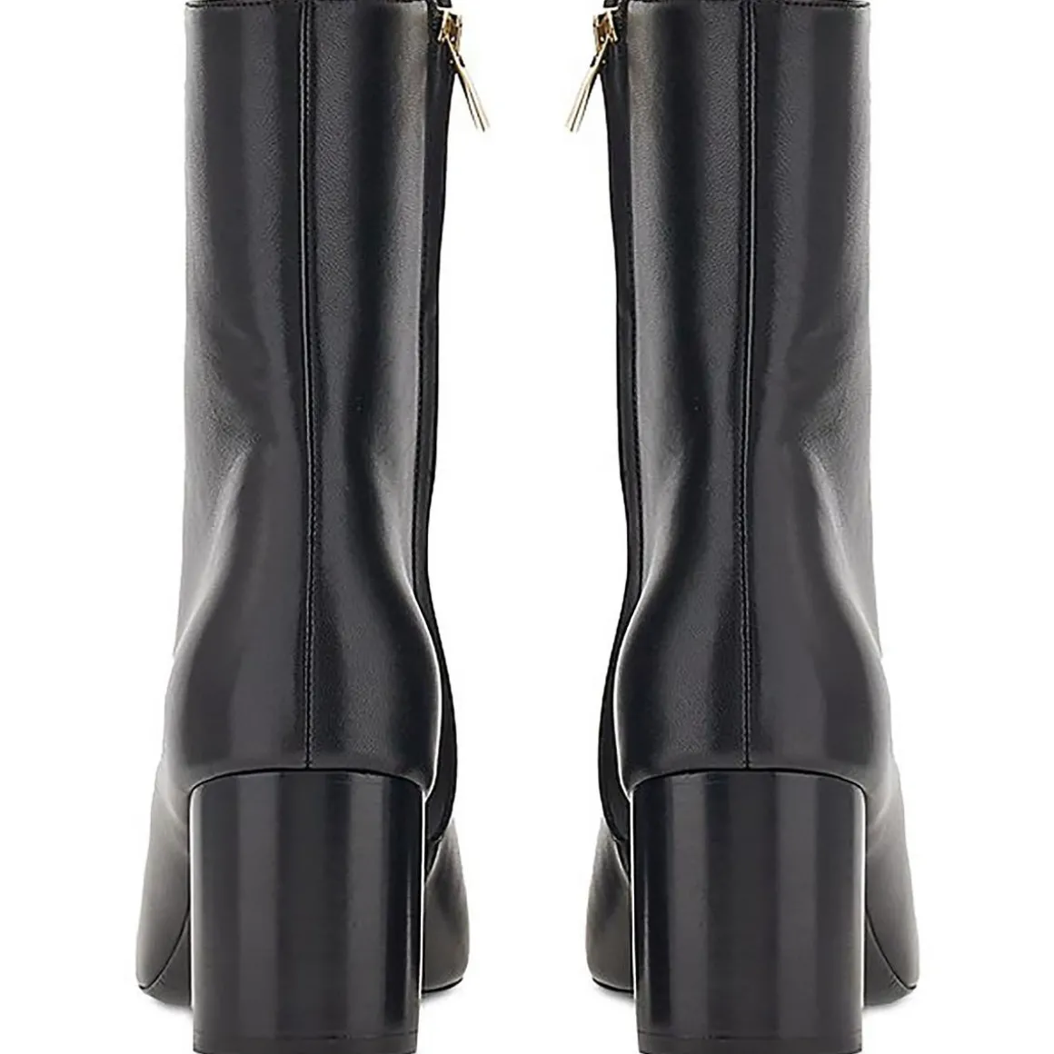 PLACIDA Leather Block Heel Ankle Boots