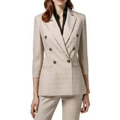 Plaid Double-Breasted Blazer