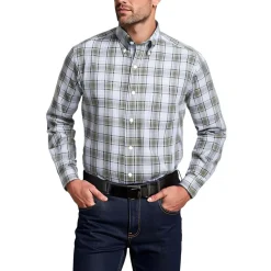 Plaid Cotton Button-Down Shirt