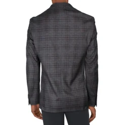 Plaid Knit Two-Button Blazer
