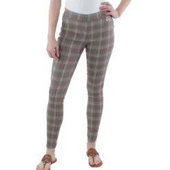 Plaid Rayon Ankle Pants