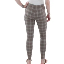 Plaid Rayon Ankle Pants