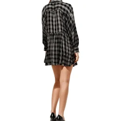 Plaid Rayon Mini Dress