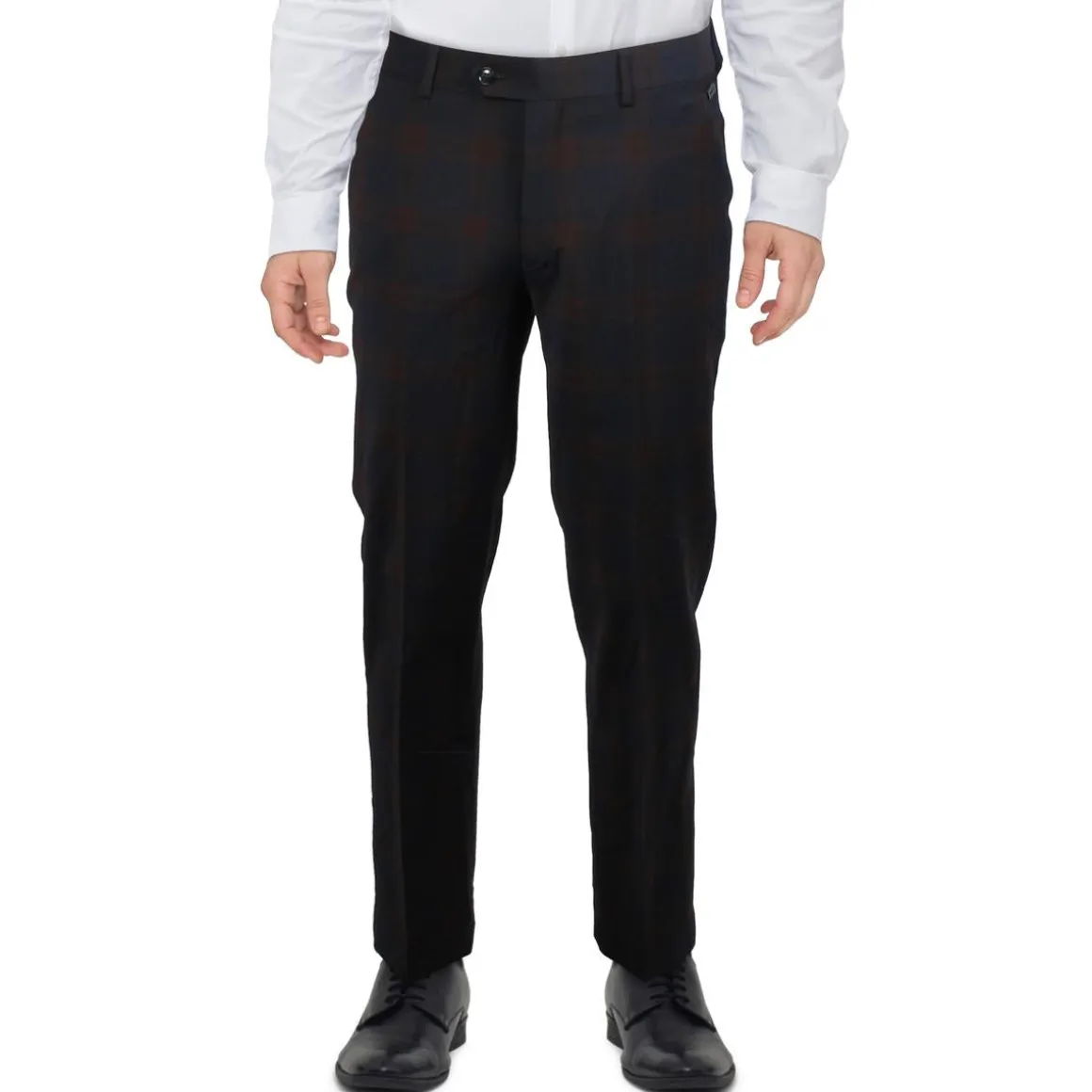 Plaid Wool Dress Pants