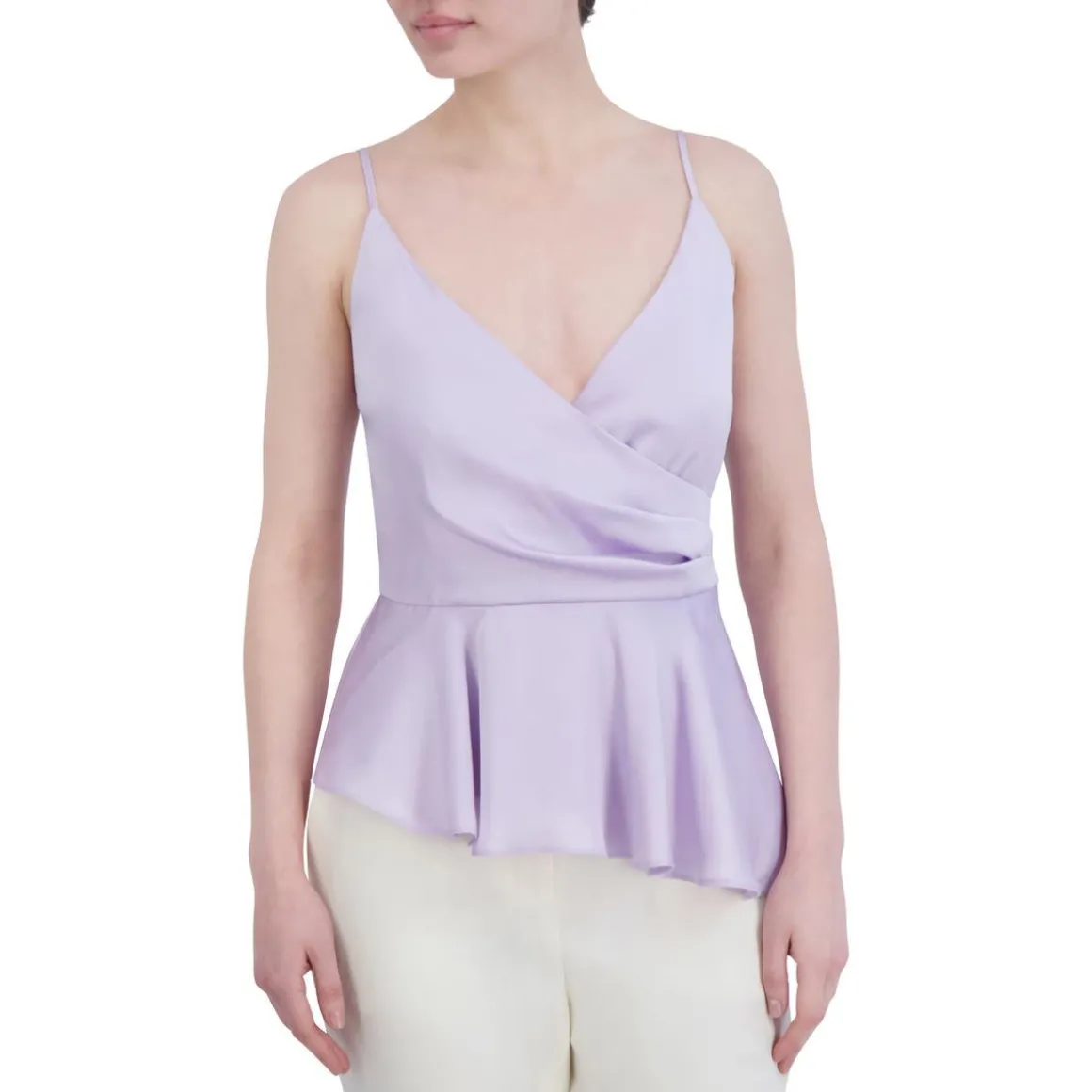 Pleated Asymmetric Peplum Top