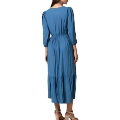 Pleated Cotton Midi Dress