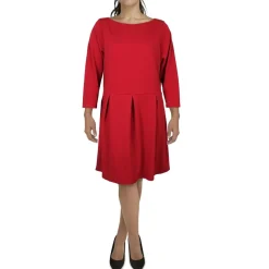 Pleated Knee-Length Fit & Flare Dress