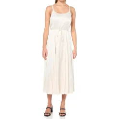 Pleated Midi Slip Dress
