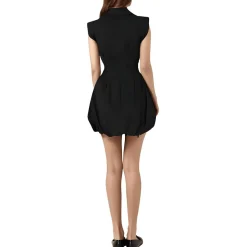 Pleated Nylon Mini Dress