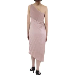 Pleated One Shoulder Midi Dress