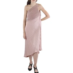 Pleated One-Shoulder Evening Dress