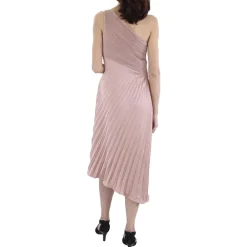 Pleated One-Shoulder Evening Dress