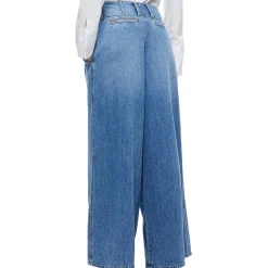 Pleated Pocket Wide Leg Jeans