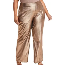 Plus Metallic Disco Wide Leg Pants