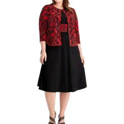 Plus 2 PC Embellished Two Piece Dress