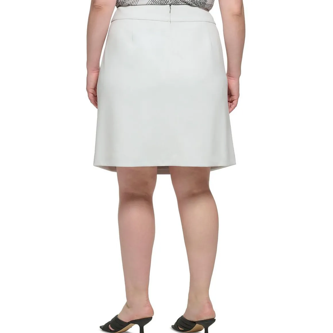 Plus Above Knee Solid Wrap Skirt