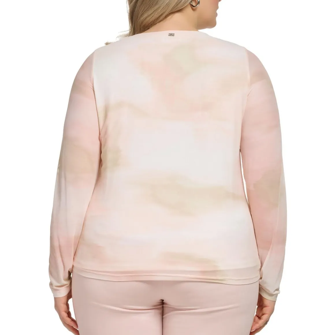 Plus Asymmetrical Neck Long Sleeve Blouse