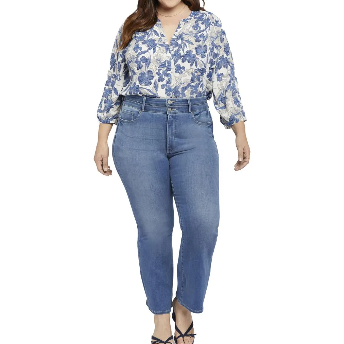 Plus Ava High Rise Dark Wash Flared Jeans