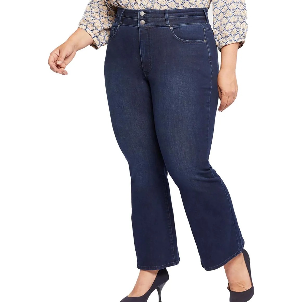 Plus Ava High Rise Dark Wash Flared Jeans