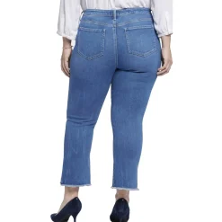 Plus Barbara Frayed Hem Denim Bootcut Jeans