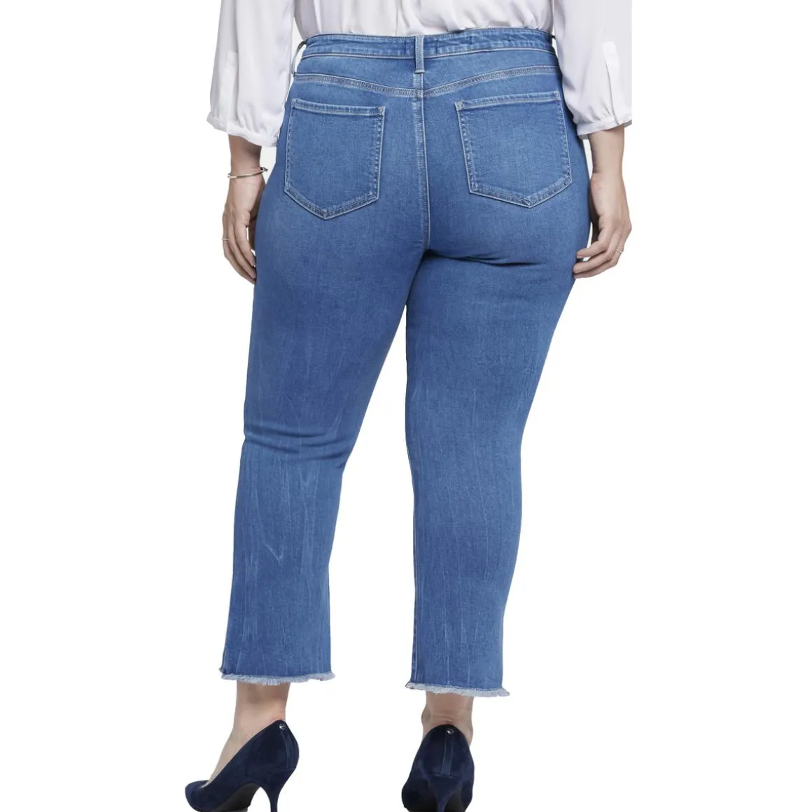 Plus Barbara Frayed Hem Denim Bootcut Jeans