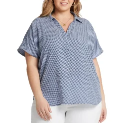 Plus Becky Collar Printed Henley