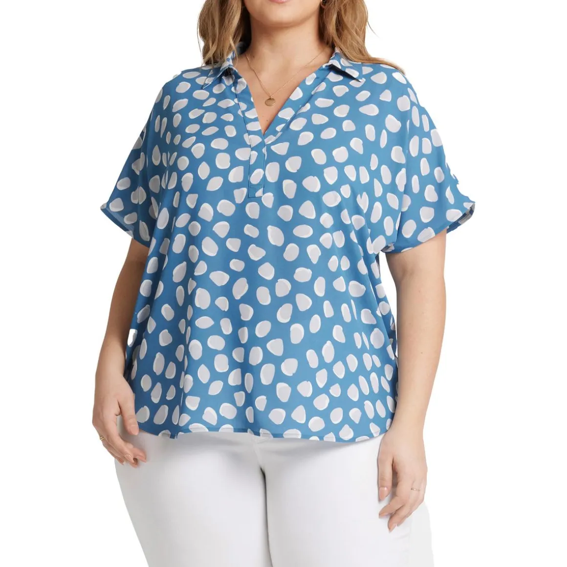 Plus Becky Collar Printed Henley