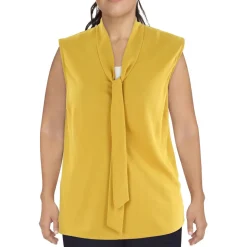 Plus Bow Chiffon Shell