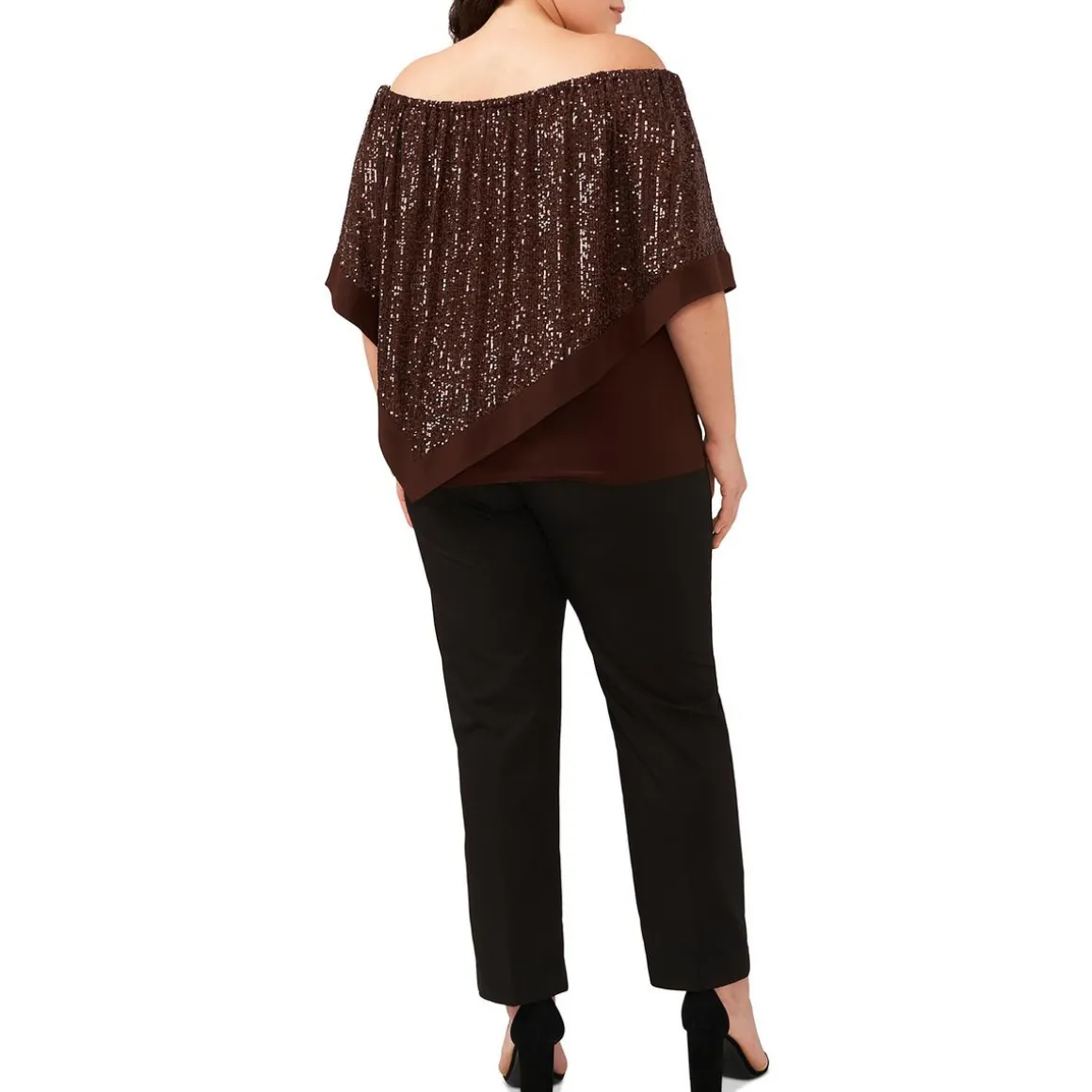 Plus Cape Sequined Blouse