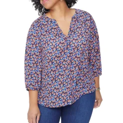 Plus Chiffon Button Front Blouse