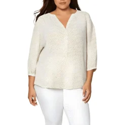 Plus Chiffon Button Front Blouse