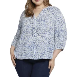 Plus Chiffon Button Front Blouse