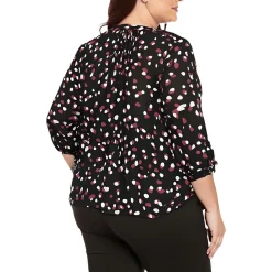 Plus Chiffon Button Front Blouse