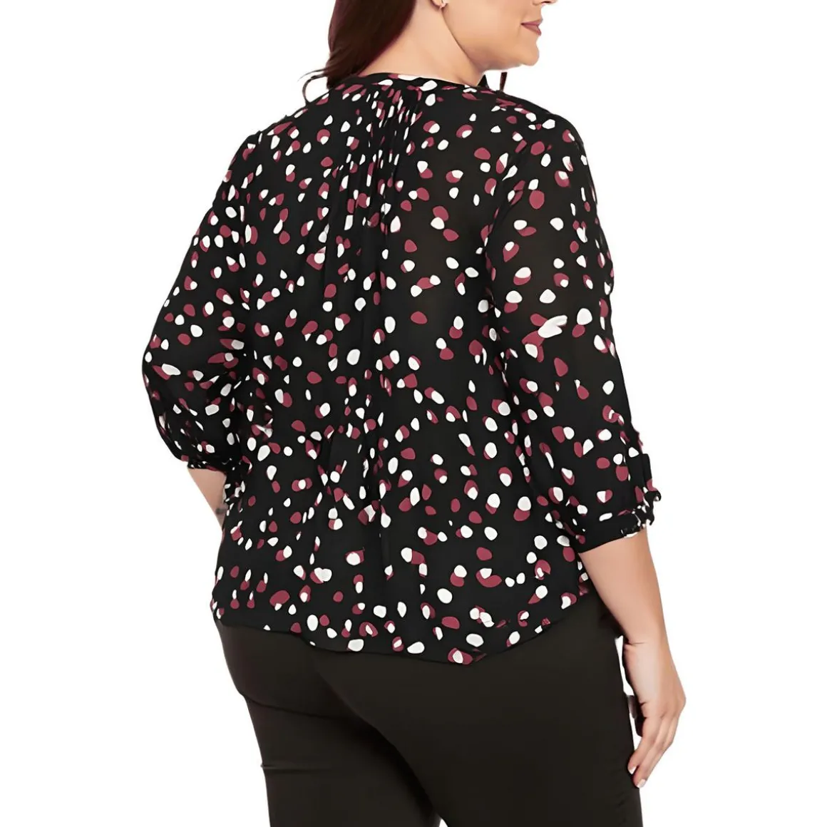 Plus Chiffon Button Front Blouse