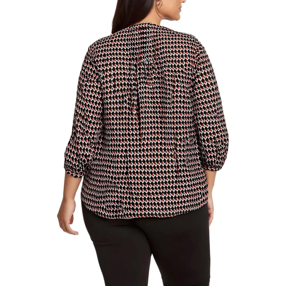 Plus Chiffon Button Front Blouse